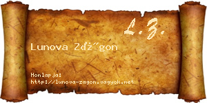 Lunova Zágon névjegykártya